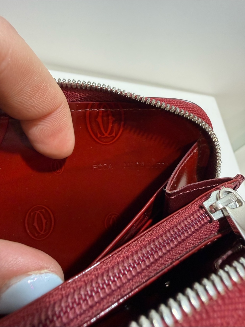 Cartier Birthday Red Patent Leather Zip Wallet - Picture 11 of 11